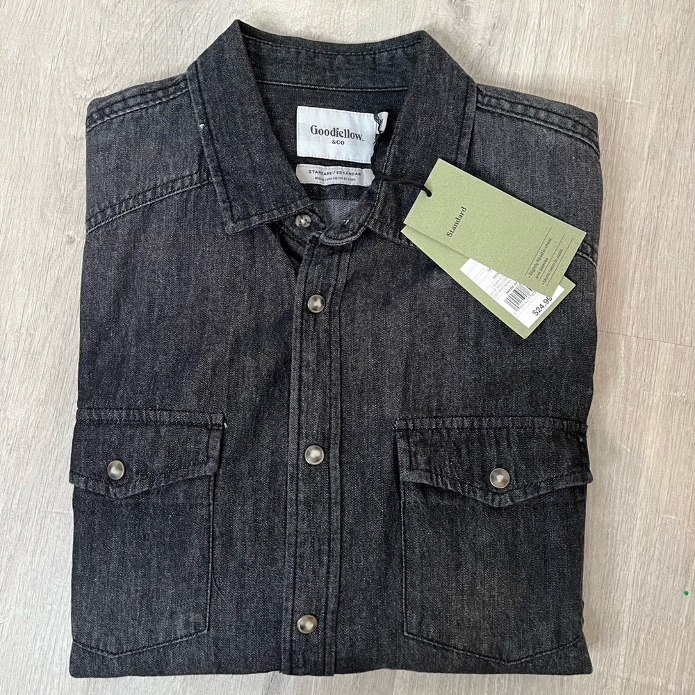 Goodfellow & Co long Sleeve Black Shirt New with Tags